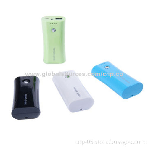 Portable Power Banks with 5,200mAh Capacity, LED Power Indicator and Flashlight